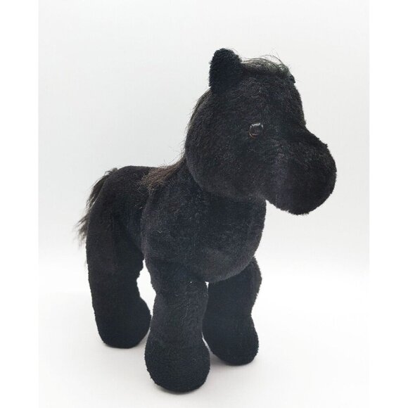 GANZ WEBKINZ HM145 Black Stallion Horse 9 Inches Stuffed Animal Plush Toy - Picture 1 of 5